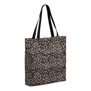 Shopper Ava in tessuto fantasia leopardata 35×39 cm