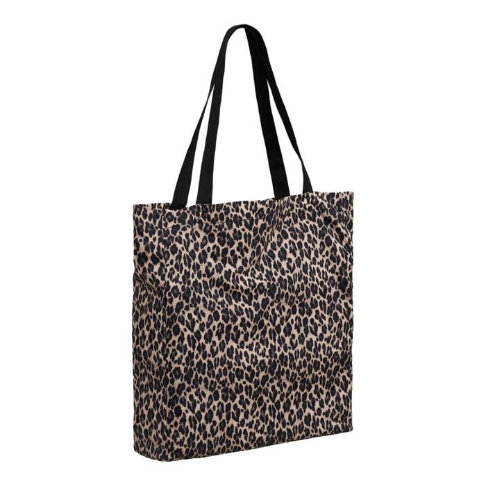 Shopper Ava in tessuto fantasia leopardata 35×39 cm