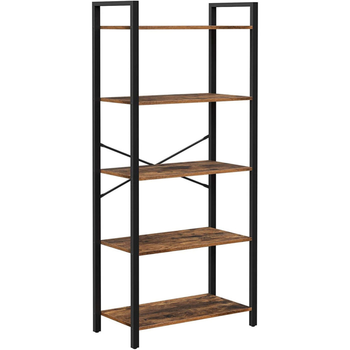 Libreria industriale a 5 ripiani in stile loft rustico LLS061B01