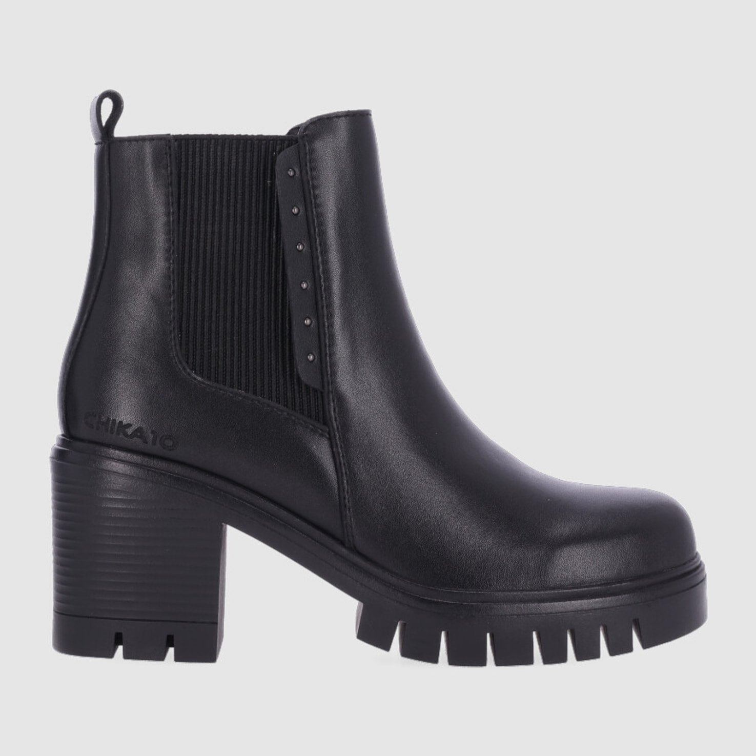 Botines de Piel - Negro - Tacón: 7 cm