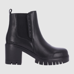 Botines de Piel - Negro - Tacón: 7 cm