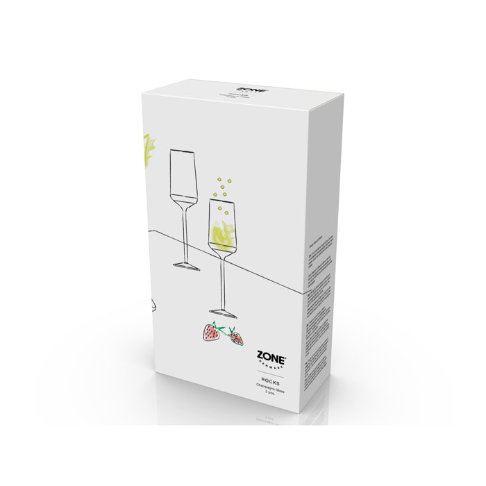 Set de 2 verres de champagne Rocks 23 cl