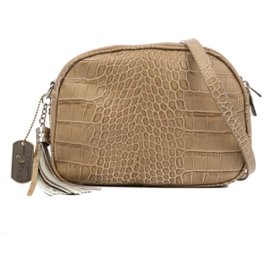 Aliminusa Bolso bandolera Mujer. Piel auténtica Crosta Grabado Cocodrilo
