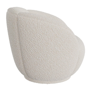 Fauteuil Ysé en tissu bouclé blanc