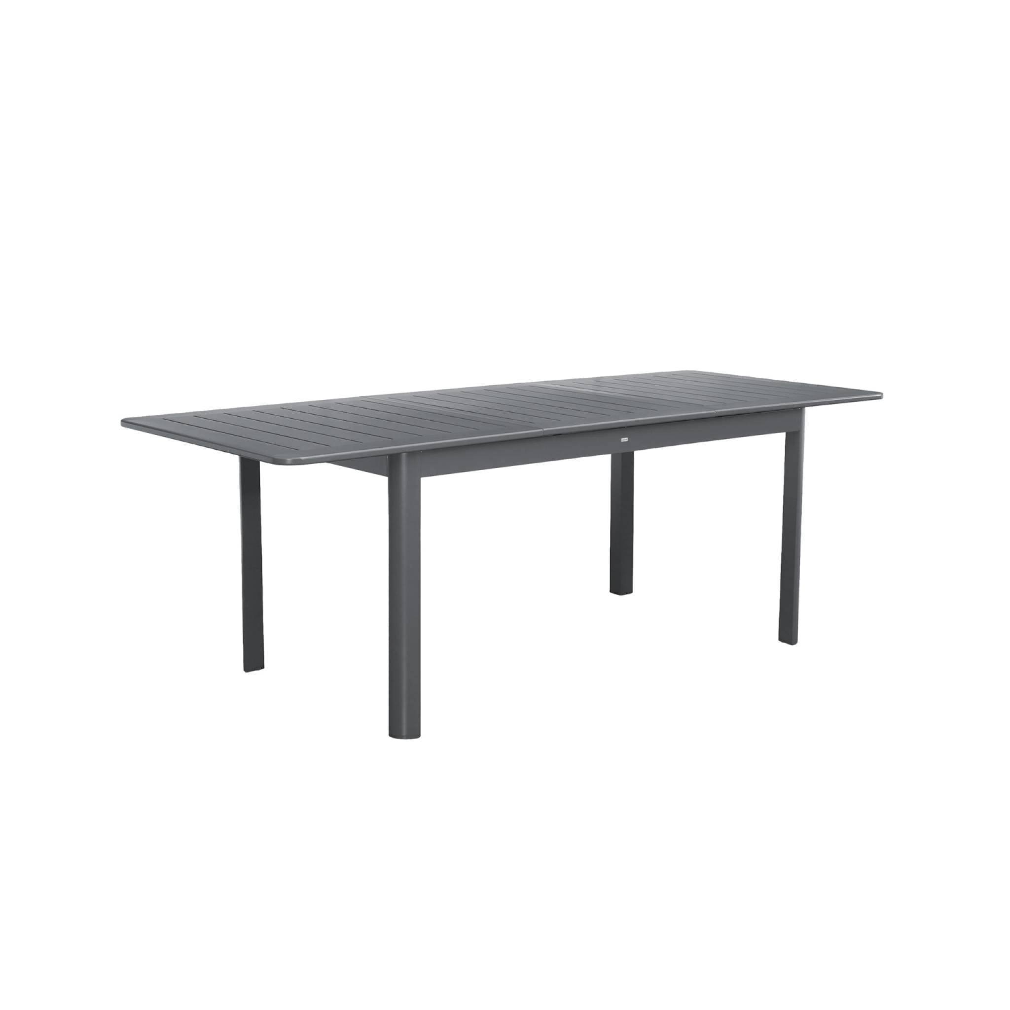 Table de jardin anthracite SEATTLE extensible aluminium. 6 places. 155 / 218.5 x 89 x 75 cm