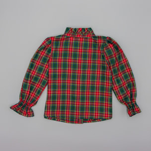 Camisa Verde De Cuadros Con Volante
