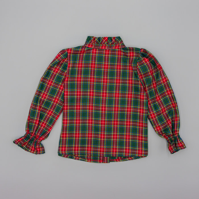 Camisa Verde De Cuadros Con Volante