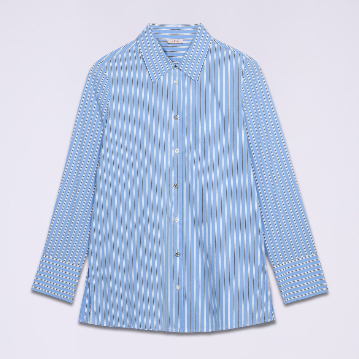 Oltre - Camicia in popeline a righe - Azzurro