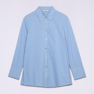 Oltre - Camicia in popeline a righe - Azzurro
