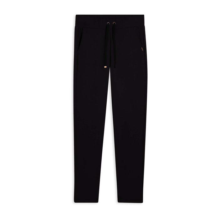 Pantaloni donna regular morbidi con dettagli micro-trecce