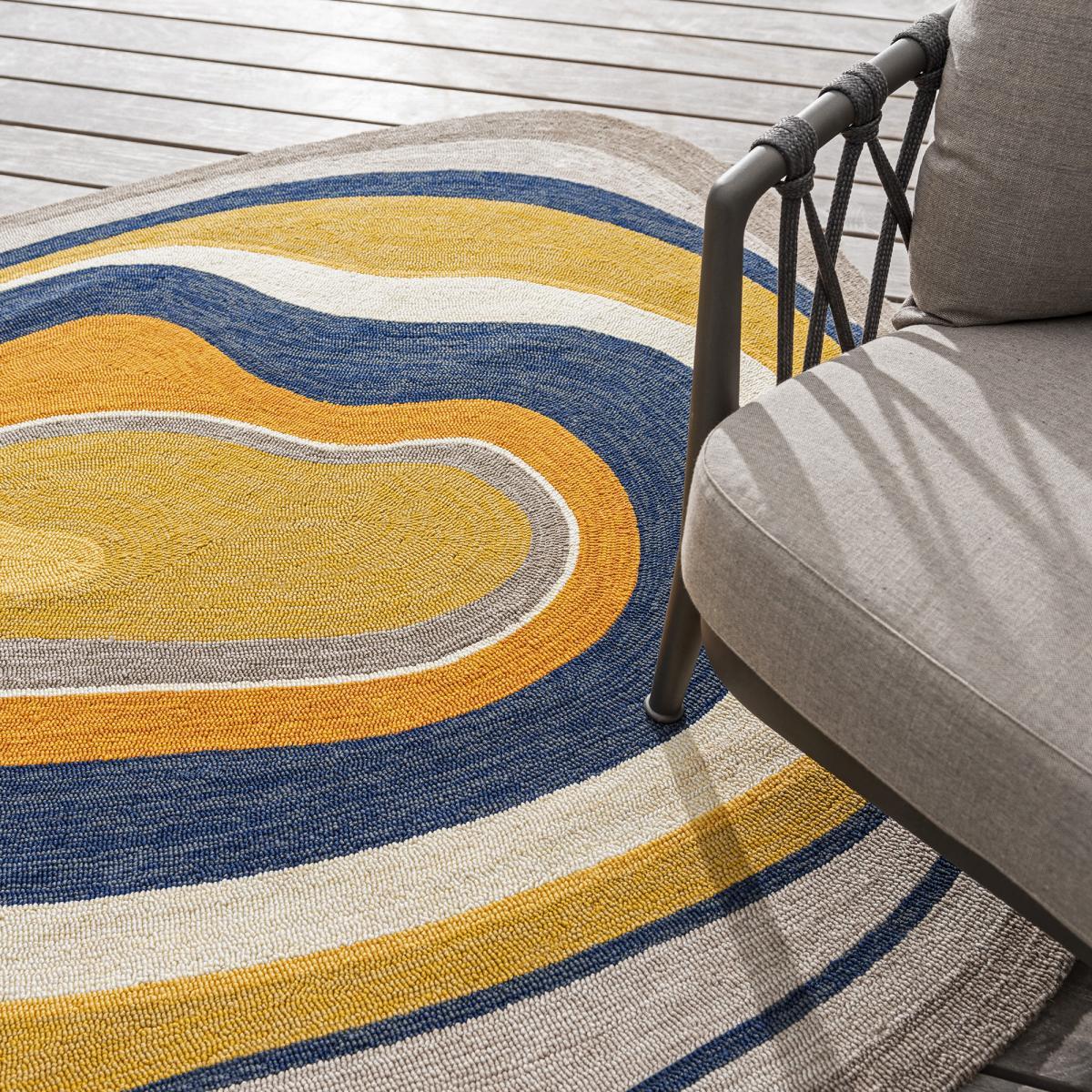 Tapis extérieur tissé kilim rectangle KAFI