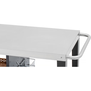 Desserte de barbecue en métal "Gelia" - 117 x 59 x 80 cm - Noir