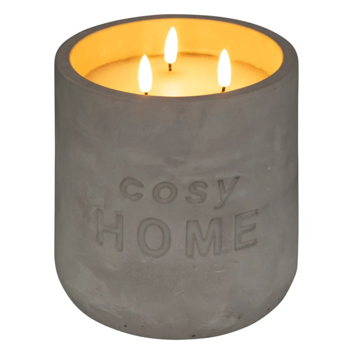 Bougie LED "Cosy" - gris clair - 3 - 2kg