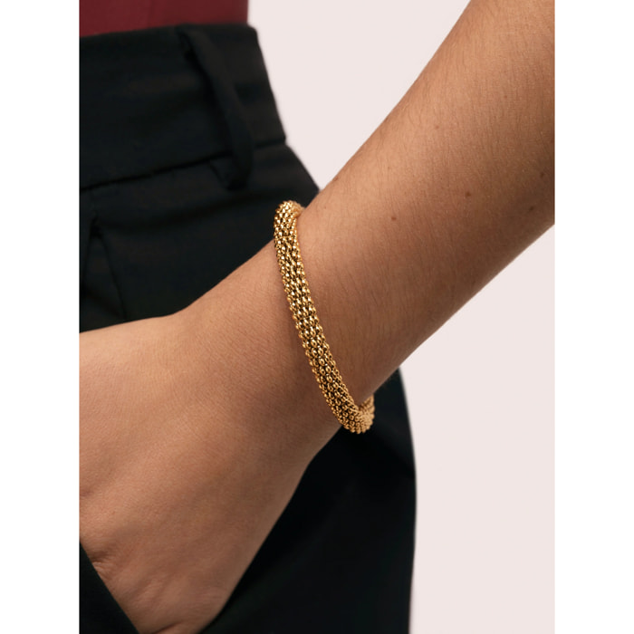 Brazalete Disco Acero Baño Oro