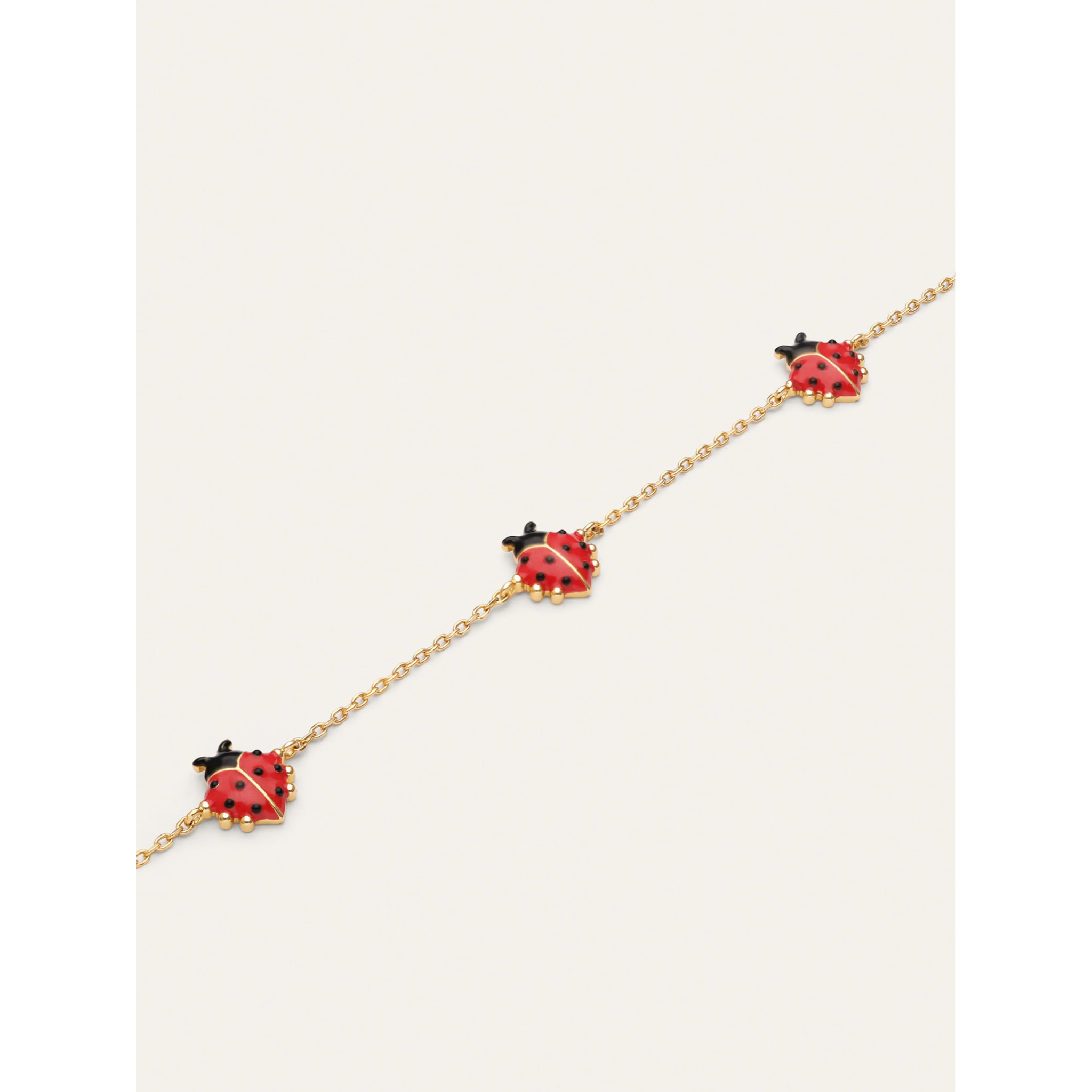 Pulsera Mariquita Baño Oro