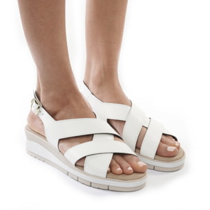 SANDALO ZEPPA FASCE INCROCIATE BIANCO