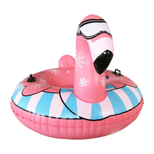 Colchoneta híbrida forma de Flamenco, para nieve y agua. Con asas. 120x130cm.