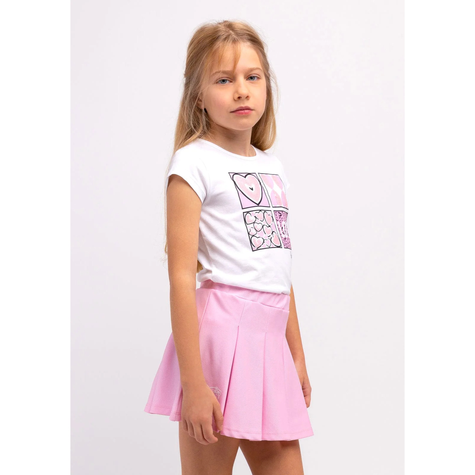 Falda Niña Plisada Rosa