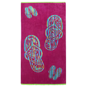 Serviette de plage éponge velours Jacquard Habra 75x150