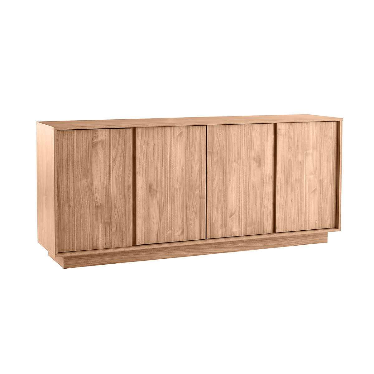 Buffet scandinave finition bois chêne 4 portes L180 cm COMO