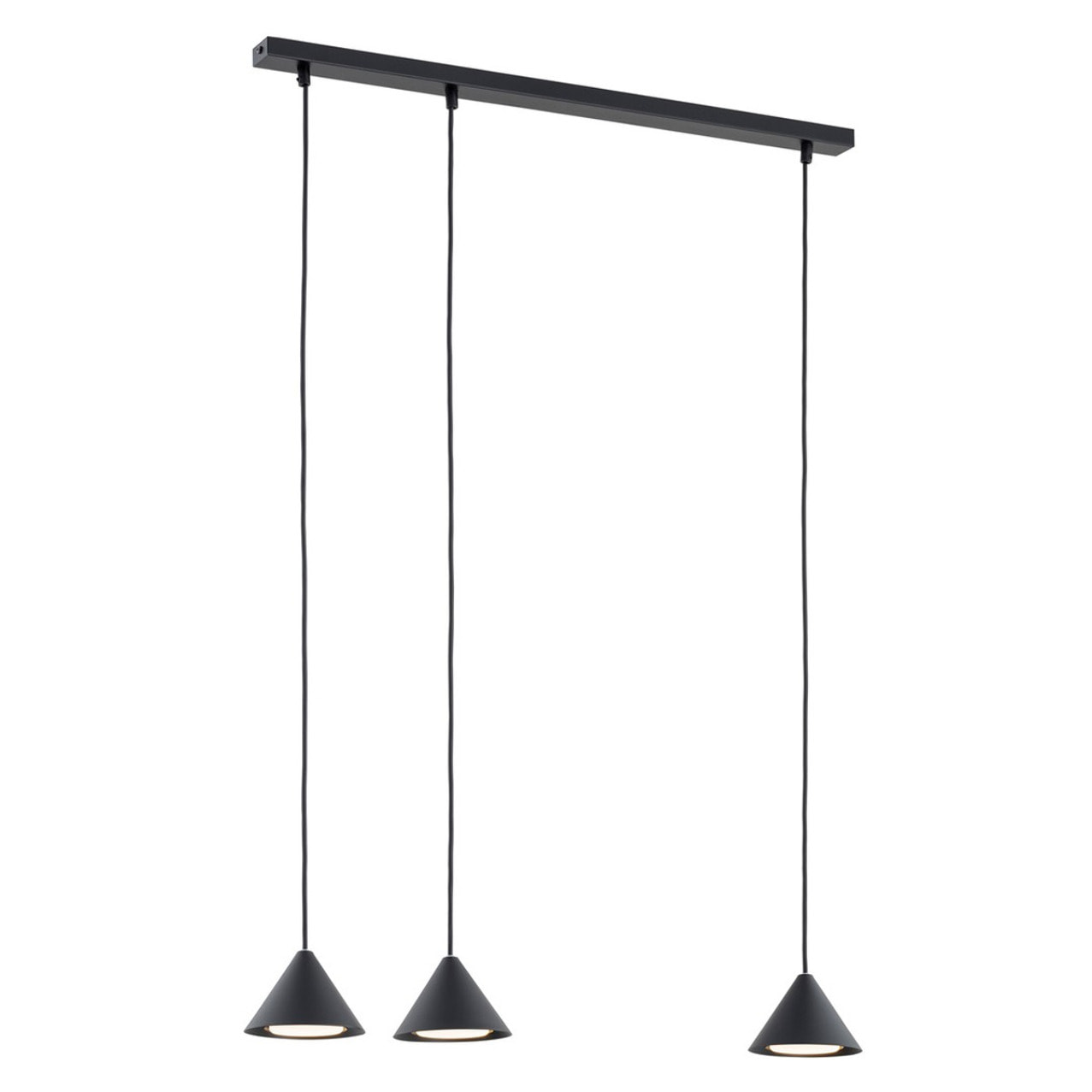 Lampada a sospensione ELIT 3 in acciaio nero opaco