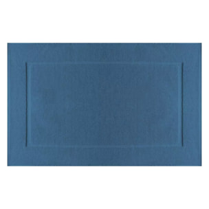 Tapis de bain pur coton 850 g/m² uni bleu Vitae denim