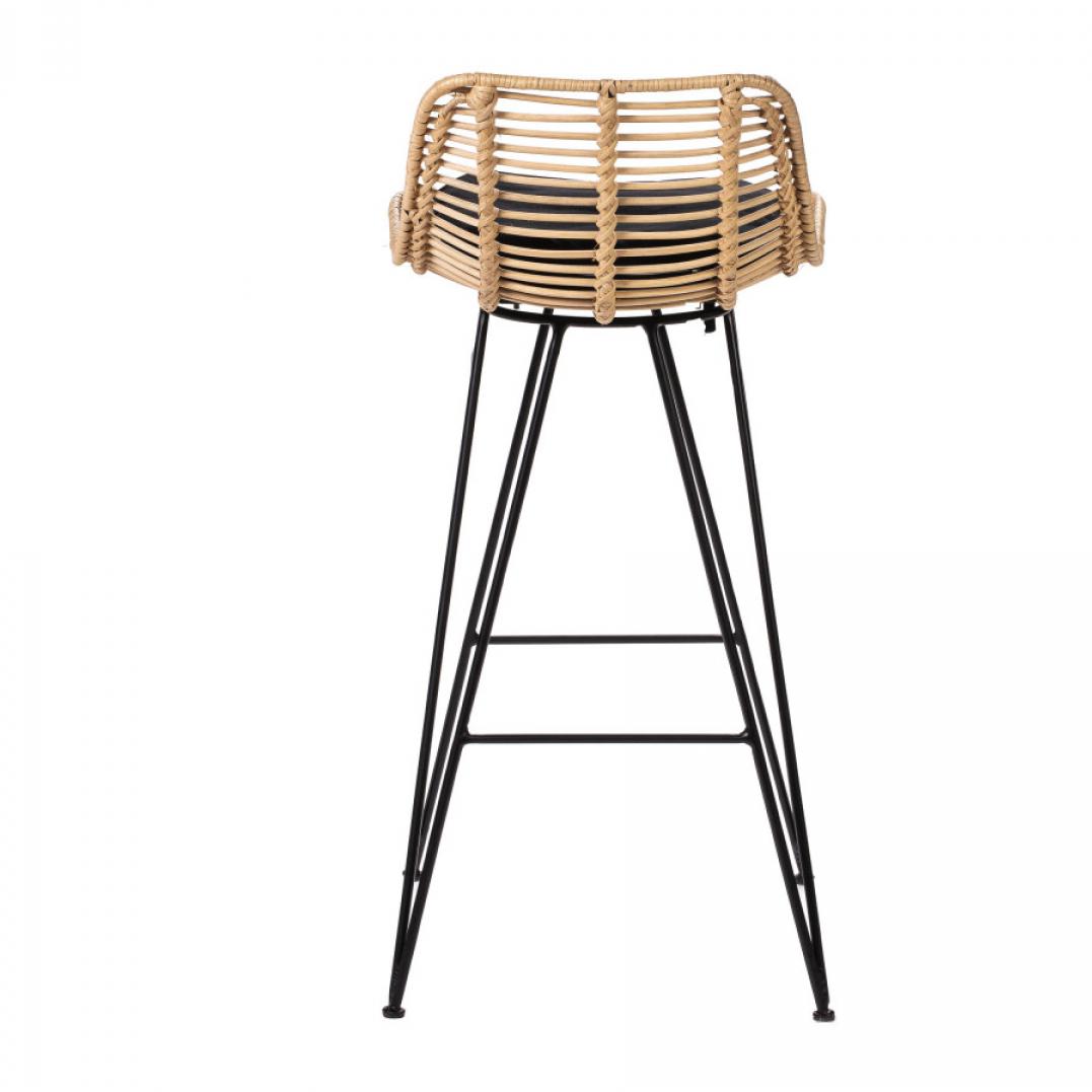 Capurgana - Lot de 2 chaises de bar design en rotin 67cm - Couleur - Naturel