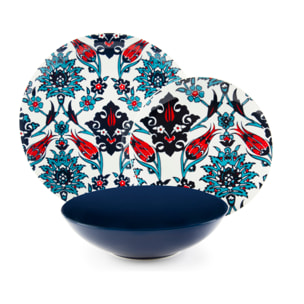 Service de table 18 pièces Excelsa – Topkapi, Porcelaine Bleu