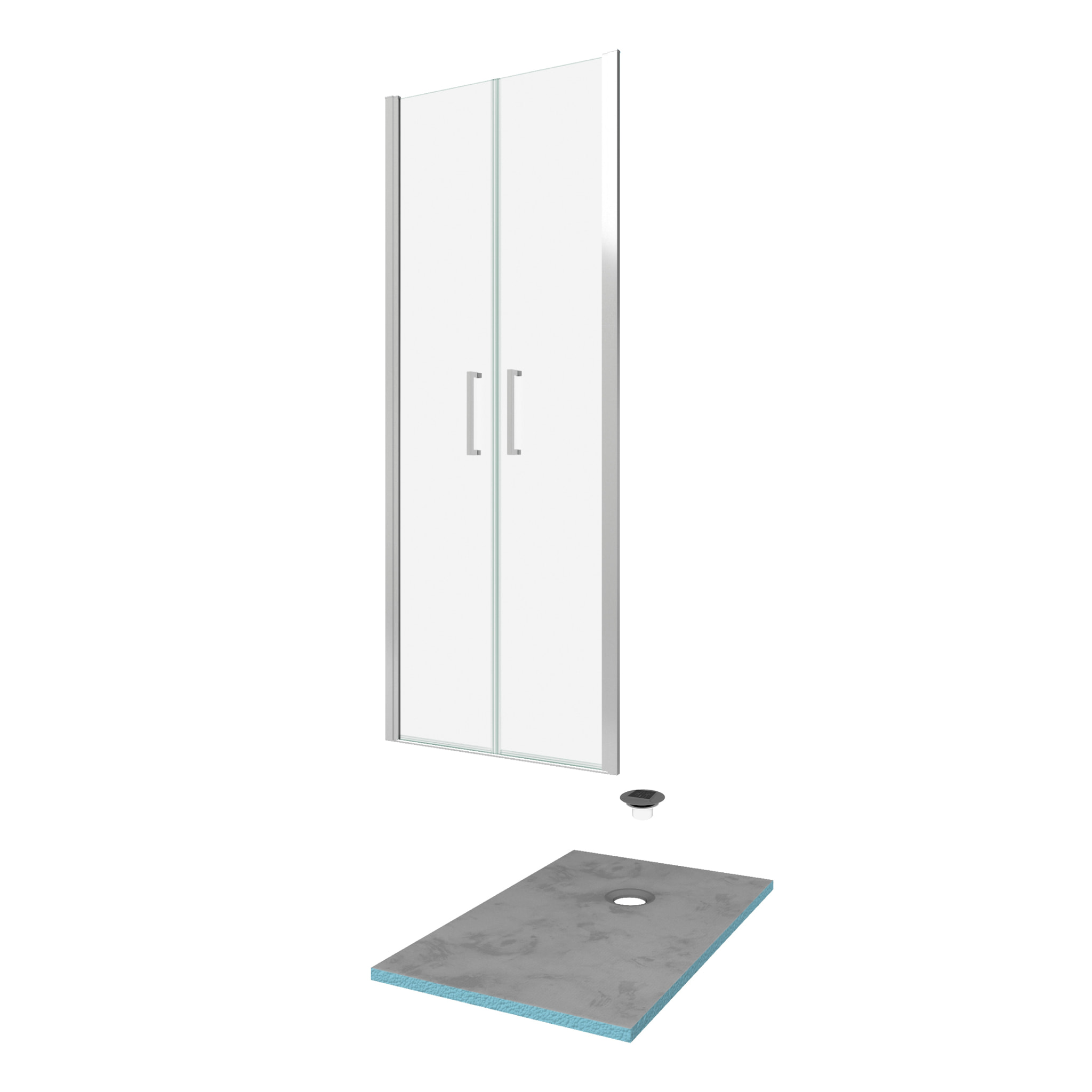 Pack Paroi de douche 90x200 cm + RECEVEUR DE DOUCHE A CARRELER 90x160 RECOUPABLE