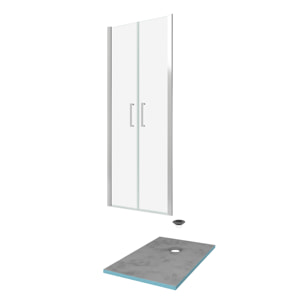 Pack Paroi de douche 90x200 cm + RECEVEUR DE DOUCHE A CARRELER 90x160 RECOUPABLE
