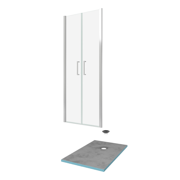 Pack Paroi de douche 90x200 cm + RECEVEUR DE DOUCHE A CARRELER 90x160 RECOUPABLE