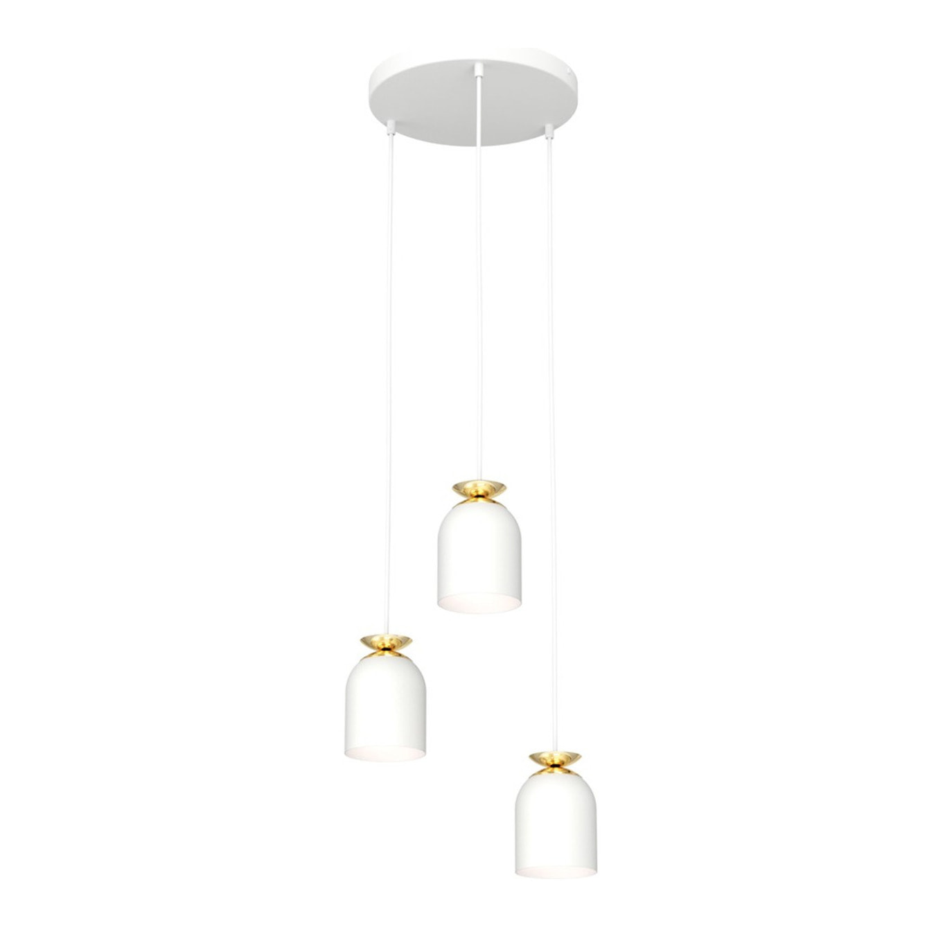 Lampada a sospensione Target in acciaio bianco e oro