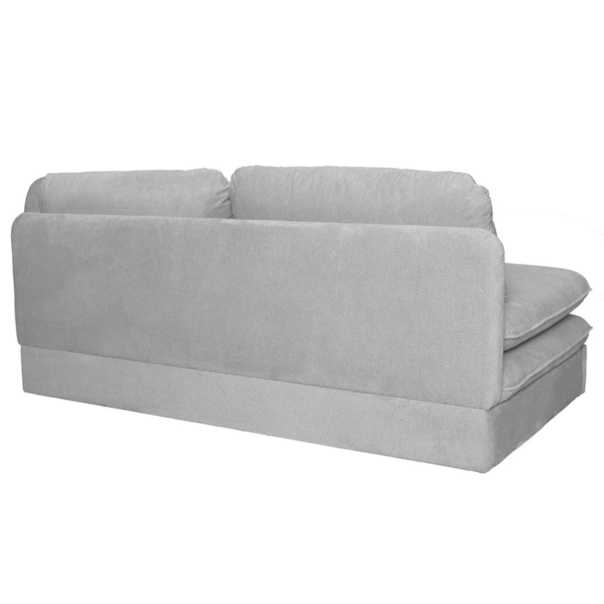 Ysal - canapé 3 places convertible déplimousse en velours texturé - Gris clair