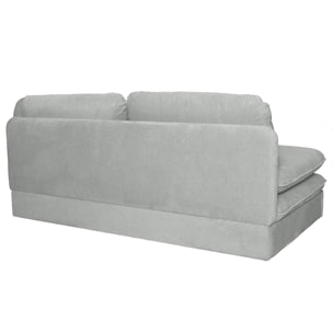 Ysal - canapé 3 places convertible déplimousse en velours texturé - Gris clair