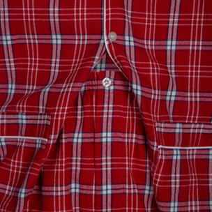PIGIAMA UOMO in flanella scozzese rosso e bianco