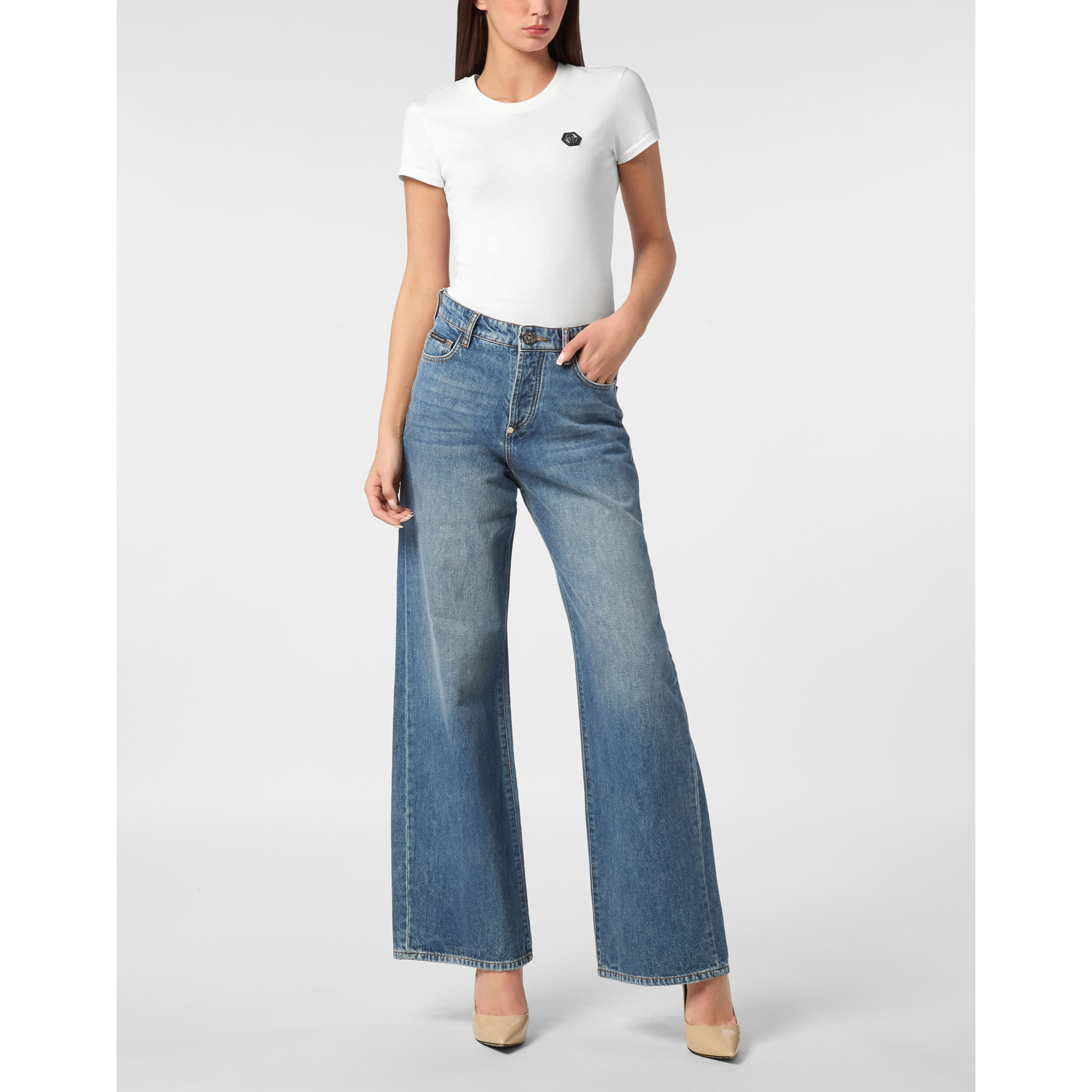 PHILIPP PLEIN Vaqueros Skater fit LOGO