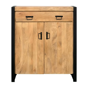 Meuble de rangement bois métal 2 portes MILORA