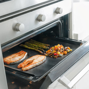 Pack 2 Tappetini per Forno o Barbecue e Barbecue Pieghevole Portatile a Carbone InnovaGoods