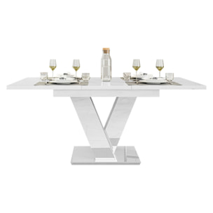 Xandriel - table à manger extensible - blanc - 4 à 6 personnes - Blanc