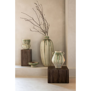 J-Line vase - céramique - vert olive/beige clair