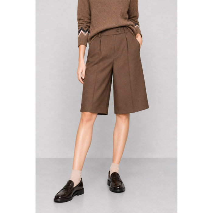 Kocca - Shorts da donna a vita alta con pieghe e taglio sartoriale Donna