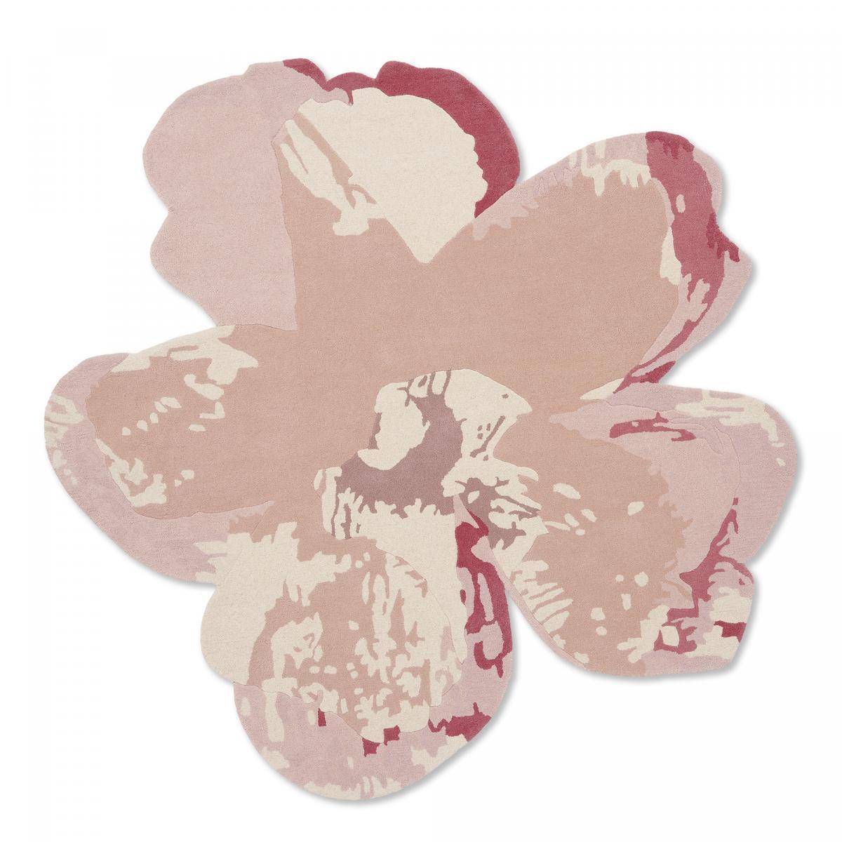 Tapis salon et chambre fait à la main en laine motif floral CHICDOUV