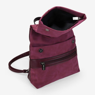 Mochila antirrobo burdeos con bordado y tachas