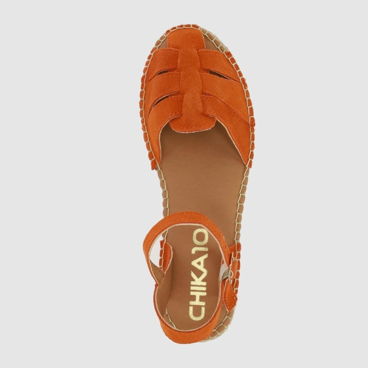 Sandalias de Serraje - Naranja - Tacón: 5 cm