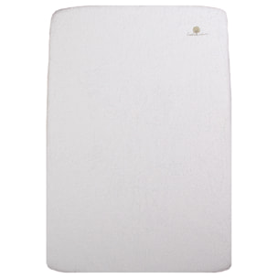 Housse matelas à langer 55x75 cm , élastique Coton bio-Blanc