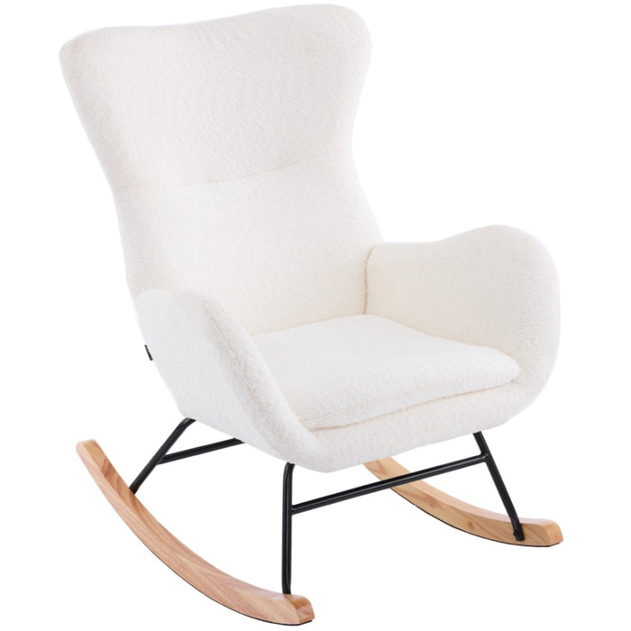 Rocking-chair en tissu bouclé - BEA