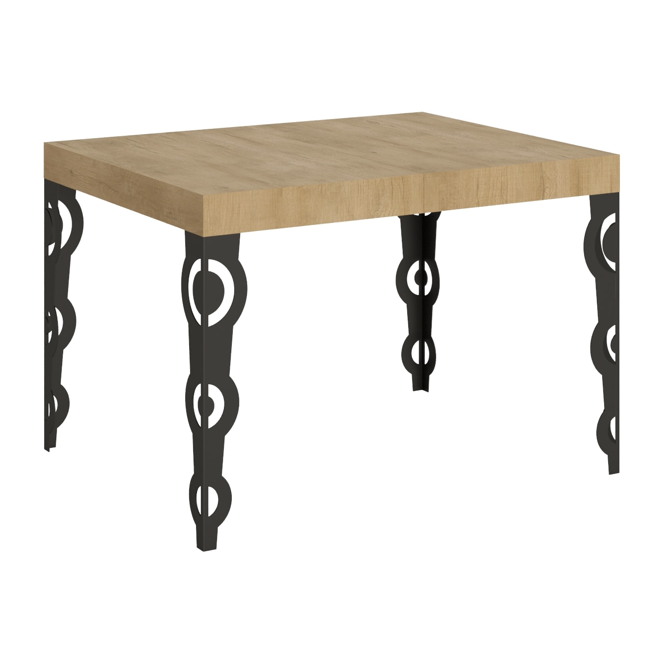 Table extensible 70x110/194 cm Karamay Chêne Nature cadre Anthracite