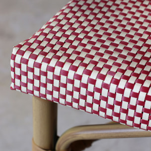 Lot de 2 fauteuils de table extérieur en aluminium effet rotin rouge AMALFI