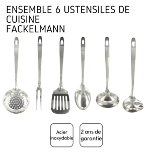 Ensemble ustensiles de cuisine 6 pièces inox Fackelmann Oxford