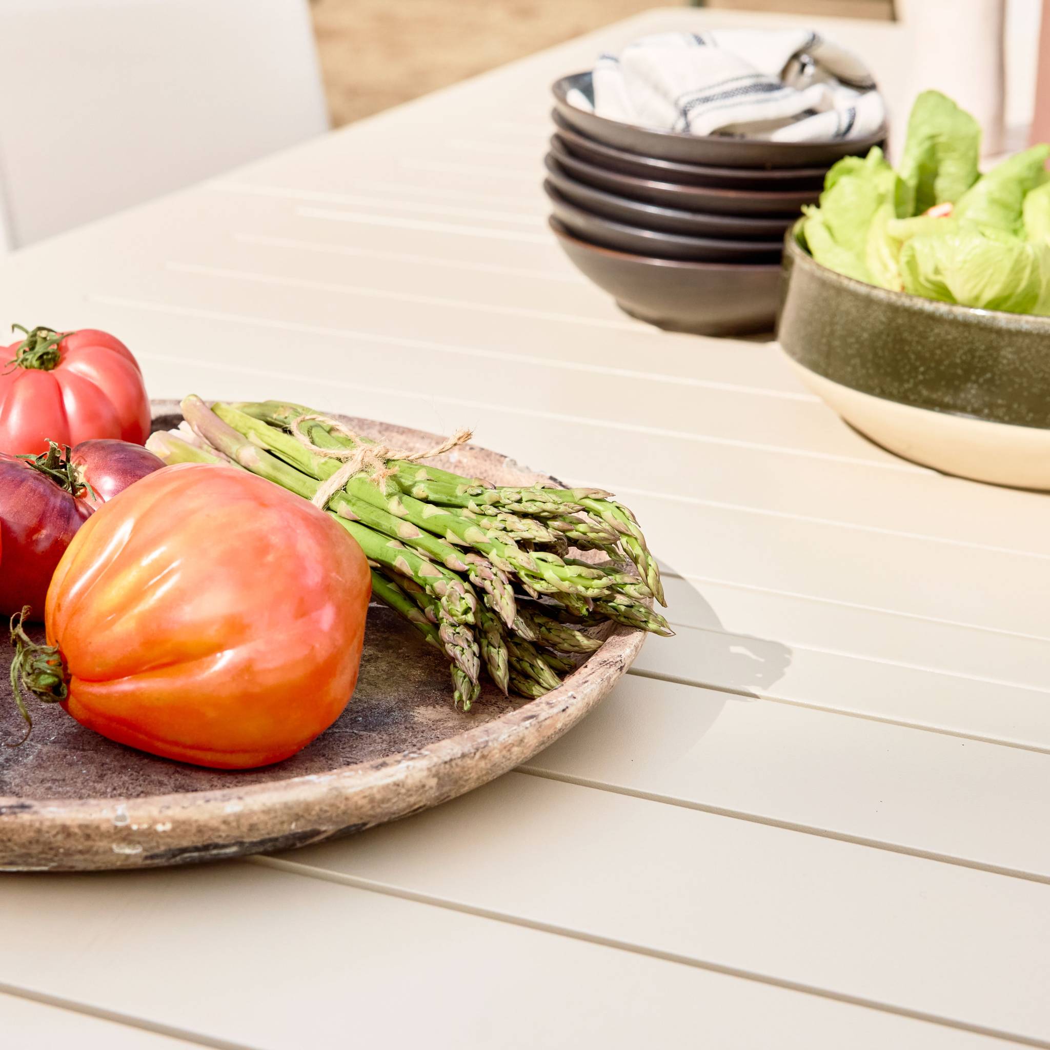 Table de jardin extensible aluminium + 10 assises SEATTLE + BUFFALO